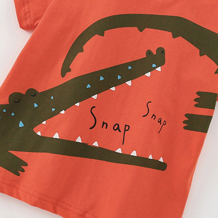 Toddler/Kid Boy Cartoon Crocodile T-shirt and Shorts Set