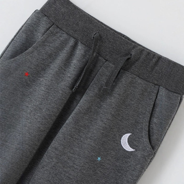Toddler/Kid Boy Cartoon Rocket Embroidery Gray Pants