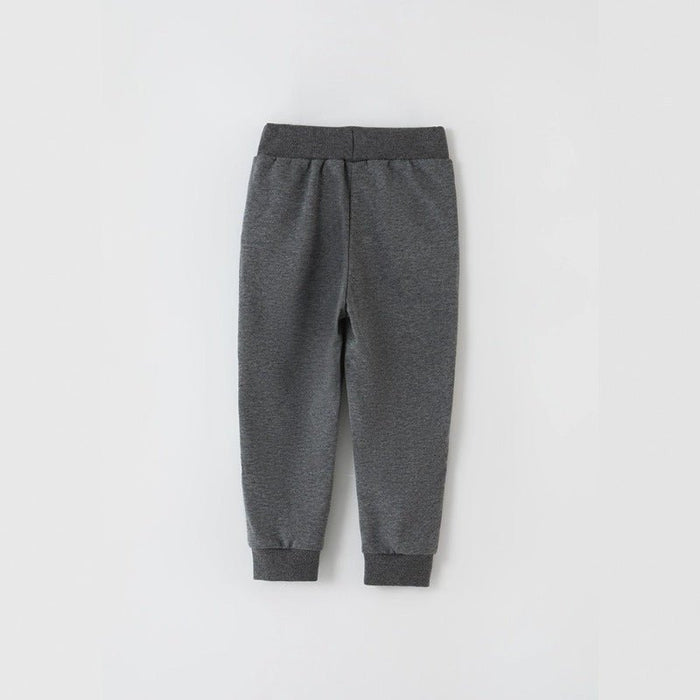 Toddler/Kid Boy Cartoon Rocket Embroidery Gray Pants