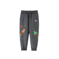 Toddler/Kid Boy Cartoon Rocket Embroidery Gray Pants