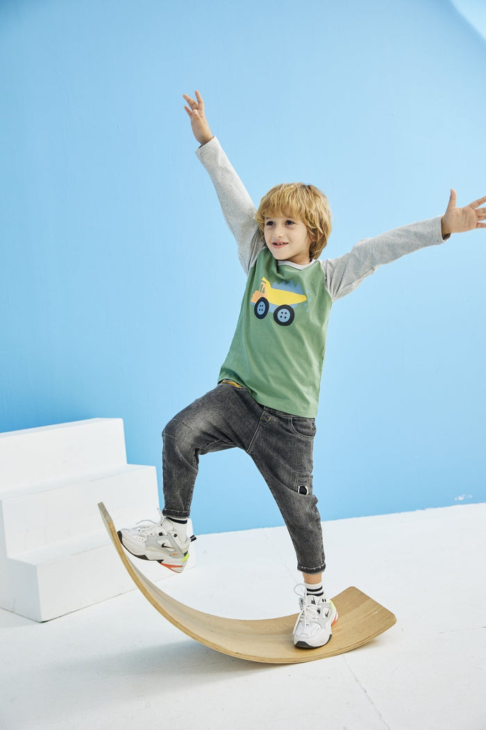 Toddler/Kid Boy Cartoon Truck Print Long Sleeve Shirt