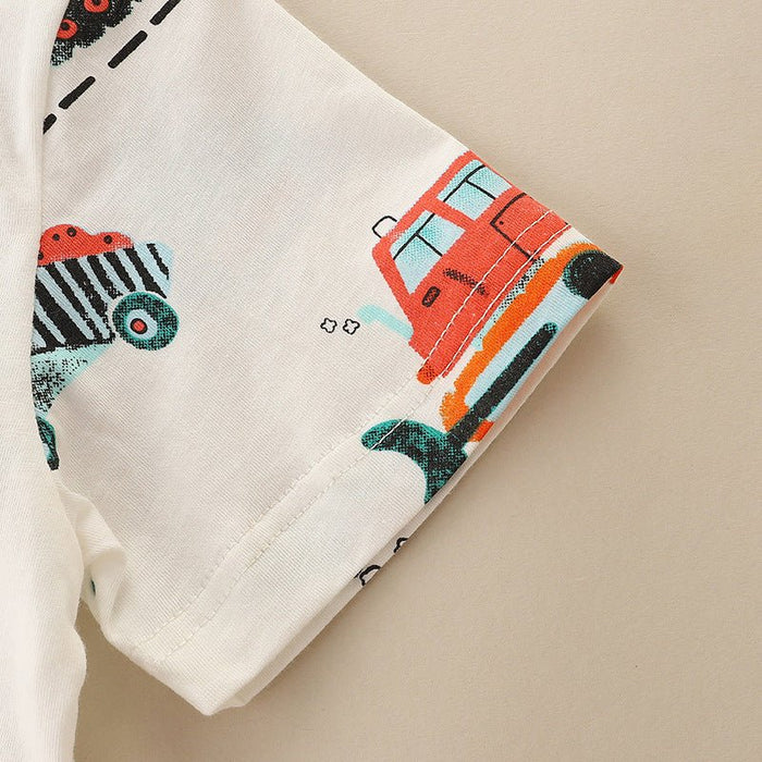 Toddler/Kid Boy Colorful Allover Vehicle Pattern T-shirt