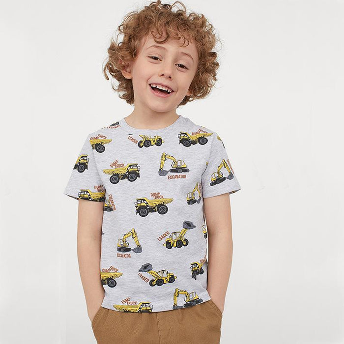 Toddler/Kid Boy Construction Trucks Print T-shirt