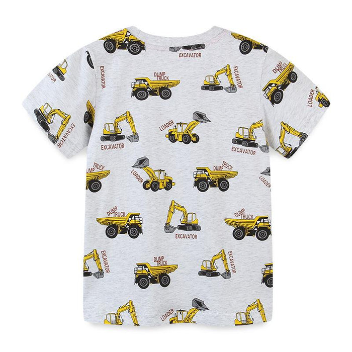 Toddler/Kid Boy Construction Trucks Print T-shirt
