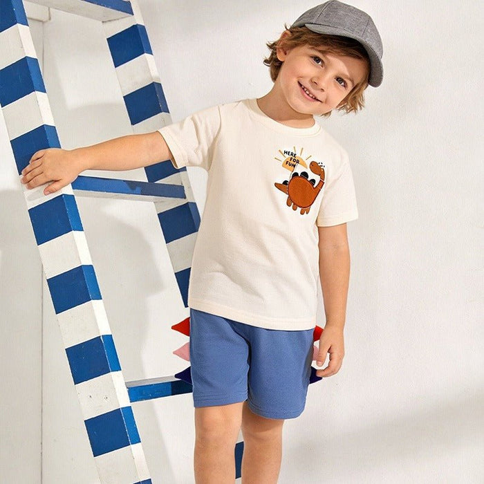 Toddler/Kid Boy Cute Cartoon Tee & 3D Tail Shorts Set