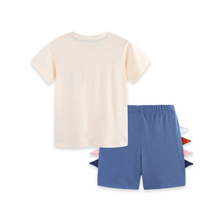 Toddler/Kid Boy Cute Cartoon Tee & 3D Tail Shorts Set