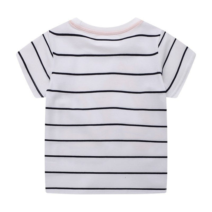 Toddler/Kid Boy Excavator Print Stripes T-shirt