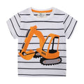 Toddler/Kid Boy Excavator Print Stripes T-shirt