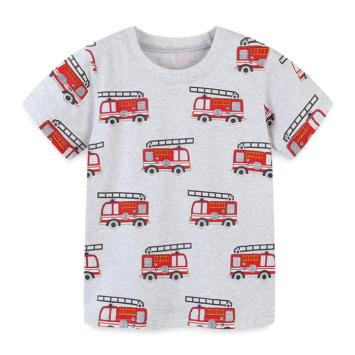 Toddler/Kid Boy Firetrucks Print T-shirt