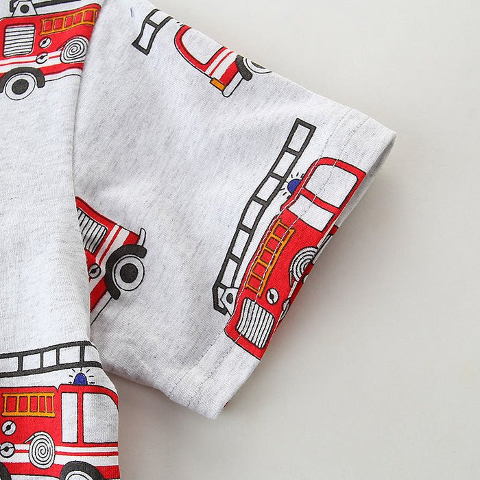 Toddler/Kid Boy Firetrucks Print T-shirt