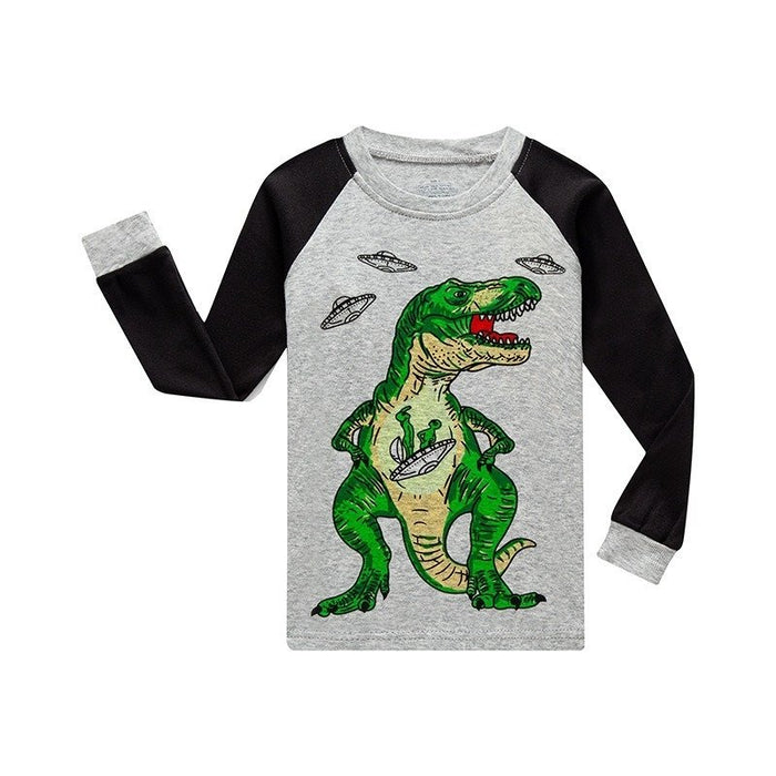Toddler/Kid Boy Green Dinosaur Print Pajama Set