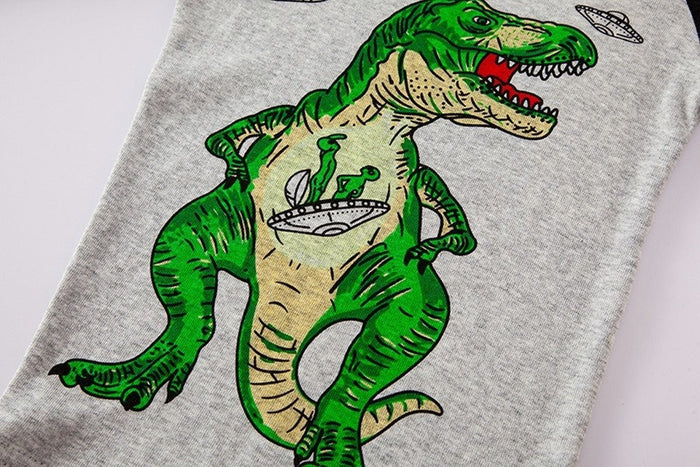Toddler/Kid Boy Green Dinosaur Print Pajama Set