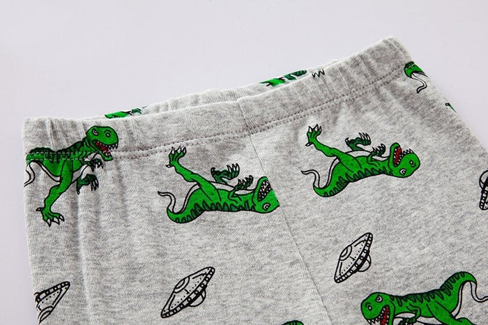 Toddler/Kid Boy Green Dinosaur Print Pajama Set