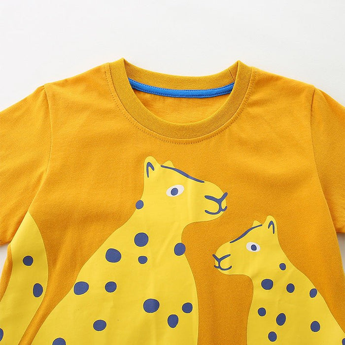 Toddler/Kid Boy Leopard Print Yellow Tee