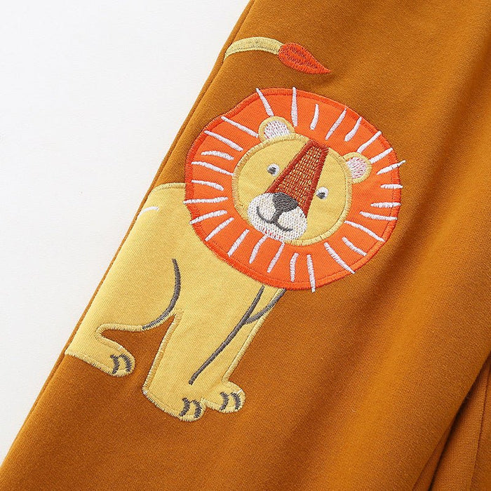 Toddler/Kid Boy Lion and Tiger Embroidery Design Pants