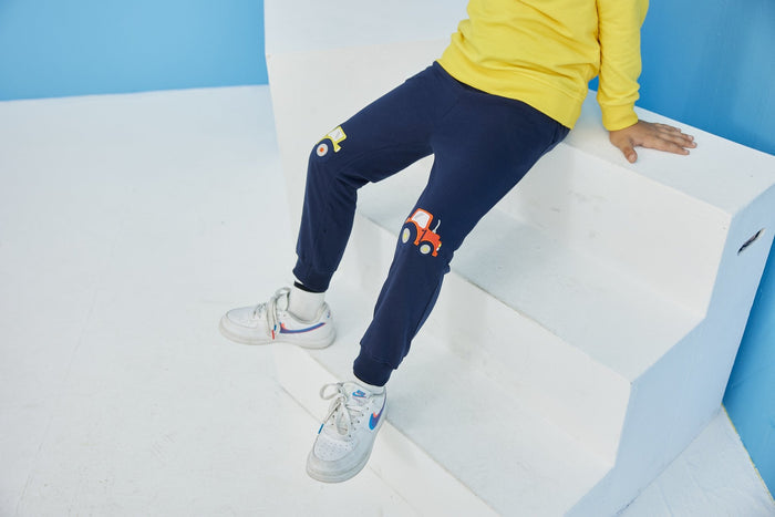 Toddler/Kid Boy Navy Cartoon Truck Pants