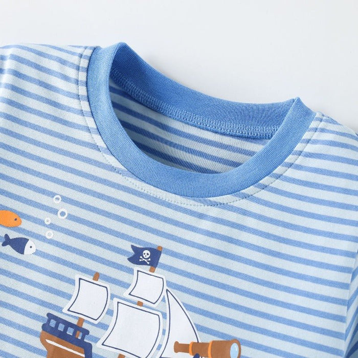 Toddler/Kid Boy Pirate Ship Stripe Matching Outfit