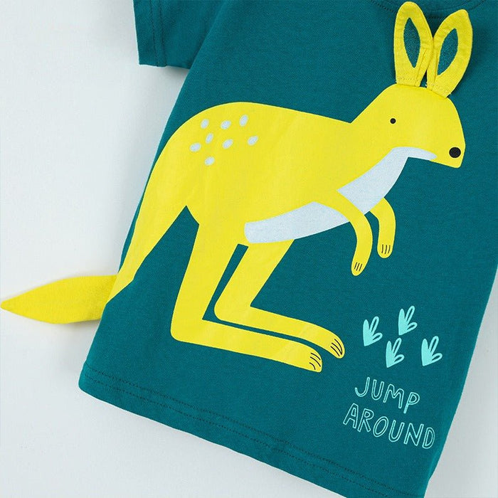 Toddler/Kid Boy Playful Yellow Kangaroo Print T-shirt