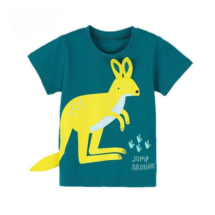 Toddler/Kid Boy Playful Yellow Kangaroo Print T-shirt