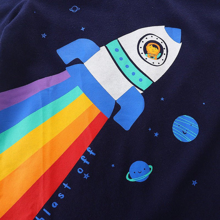 Toddler/Kid Boy Rainbow Rocket Print T-shirt