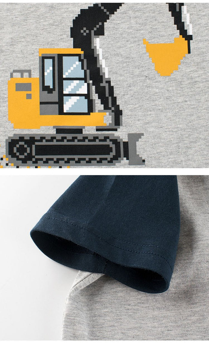 Toddler/Kid Boy Simple Excavator Print T-shirt