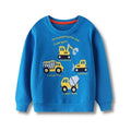 Toddler/Kid Boy Vehicle Design Blue Sweatshirt