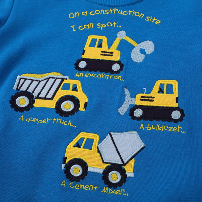 Toddler/Kid Boy Vehicle Design Blue Sweatshirt
