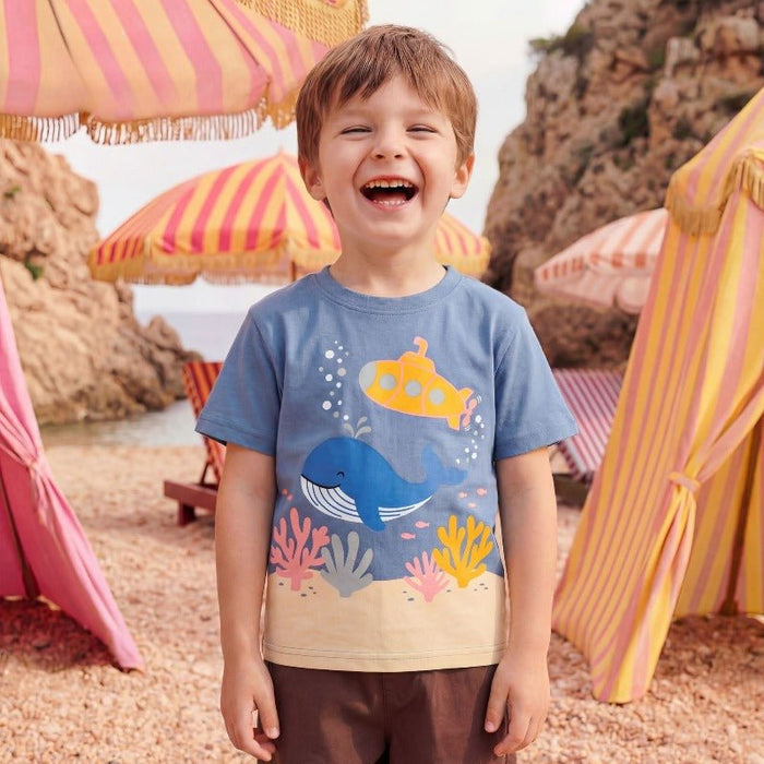 Toddler/Kid Boy Whale Submarine Print Tee