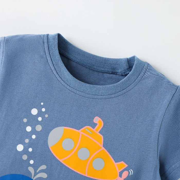Toddler/Kid Boy Whale Submarine Print Tee