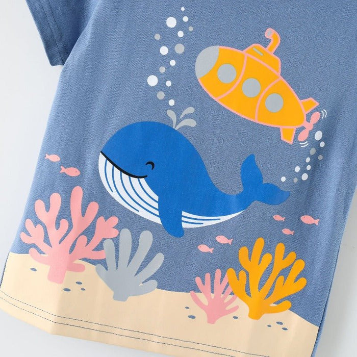 Toddler/Kid Boy Whale Submarine Print Tee