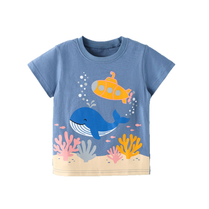 Toddler/Kid Boy Whale Submarine Print Tee
