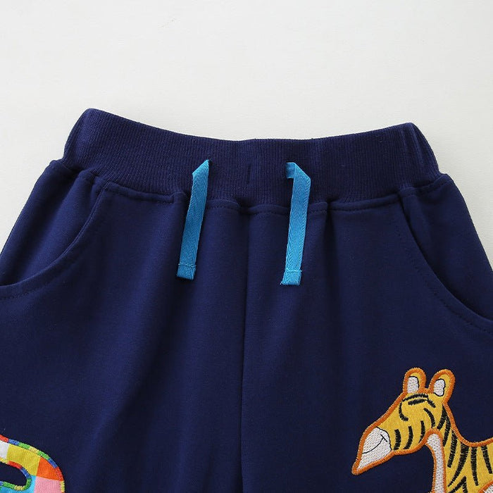 Toddler/Kid Boy Wildlife Animal Embroidery Design Pants
