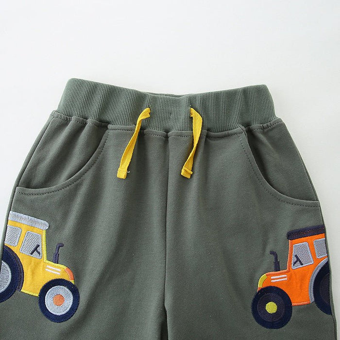 Toddler/Kid Boy's Cars Design Dark Green Shorts