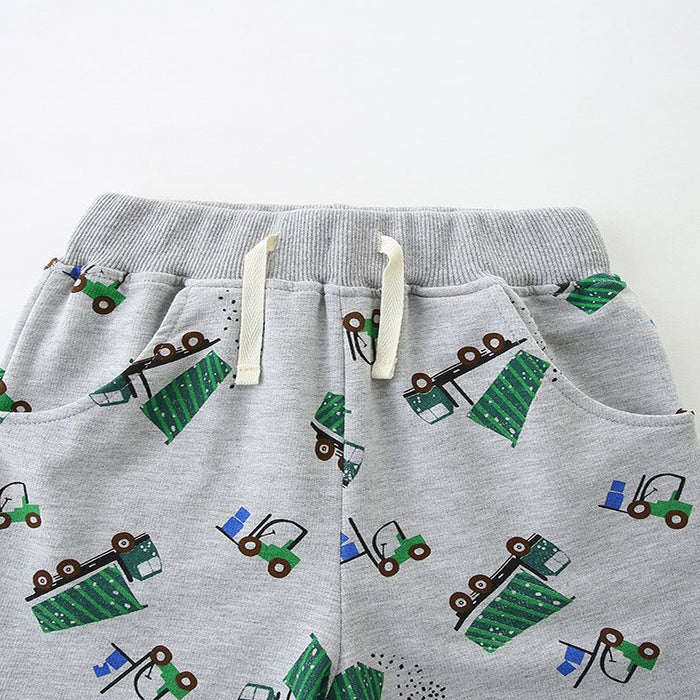Toddler/Kid Boys Construction Truck Print Shorts