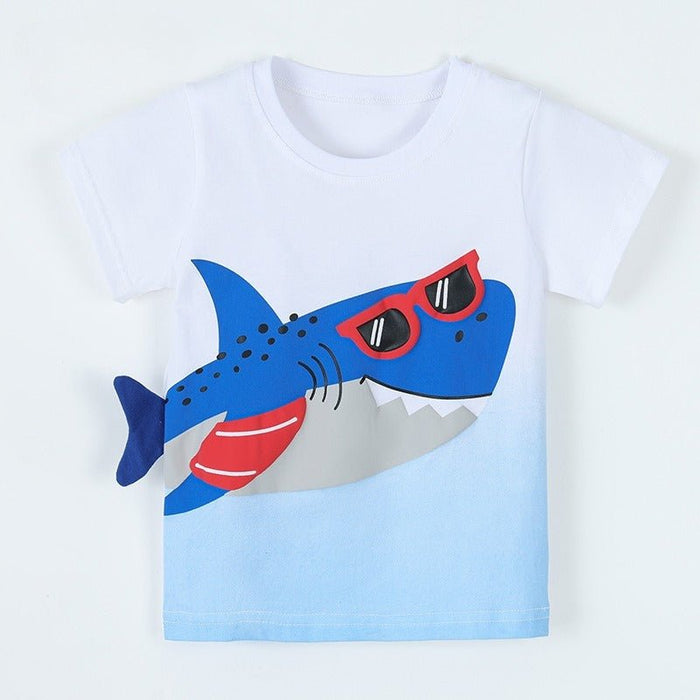 Toddler/Kid Boys Cool Shark with Sunglasses Design Top