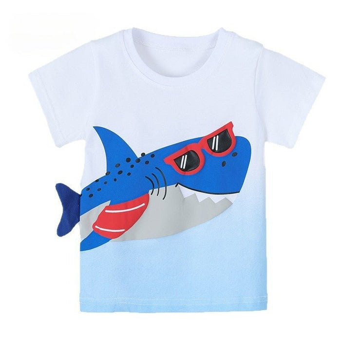 Toddler/Kid Boys Cool Shark with Sunglasses Design Top