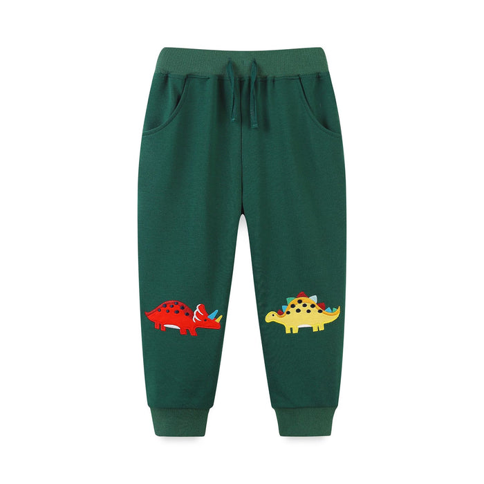 Toddler/Kid Boy's Dinosaur Design Green Casual Pants