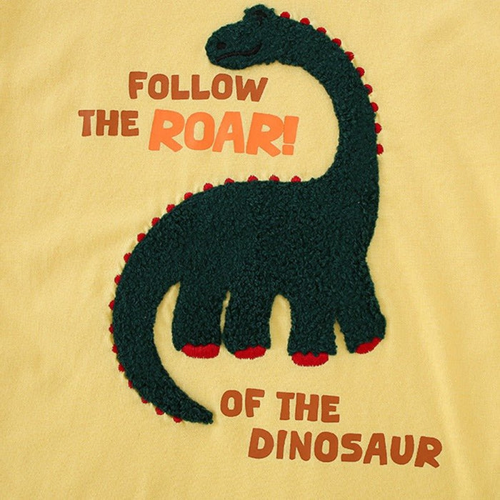 Toddler/Kid Boy's Dinosaur Design Yellow Cotton T-shirt