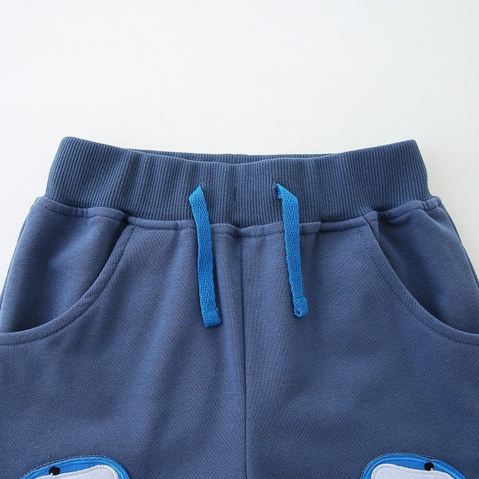 Toddler/Kid Boys Drawstring Shark Blue Shorts