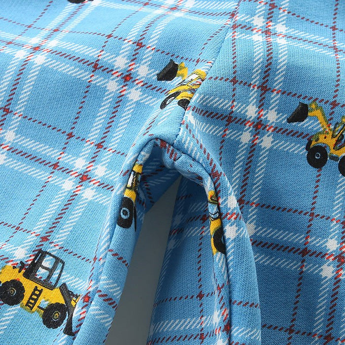 Toddler/Kid Boy's Excavator Design Blue Shorts for Summer