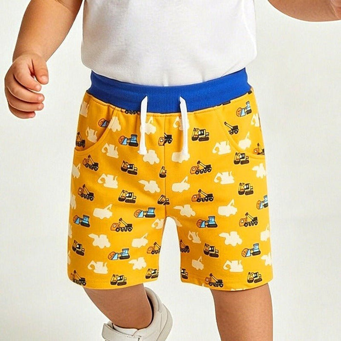 Toddler/Kid Boy's Excavator Design Yellow Shorts for Summer