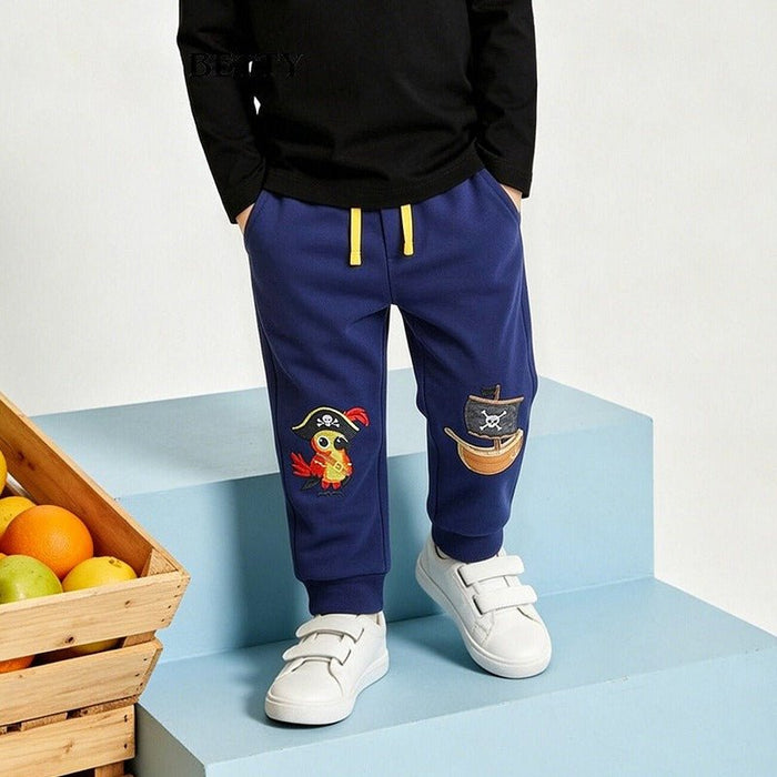 Toddler/Kid Boy's Pirate Parrot Embroidery Sweatpants