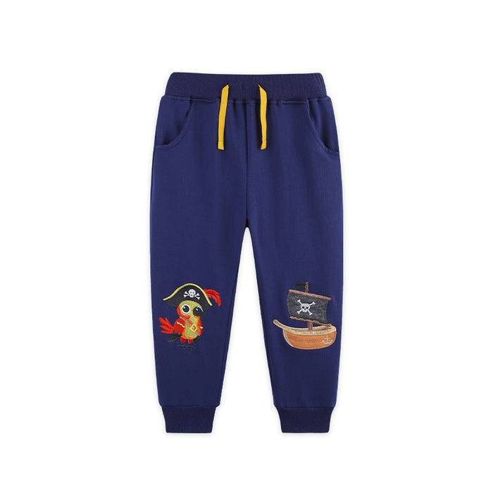 Toddler/Kid Boy's Pirate Parrot Embroidery Sweatpants