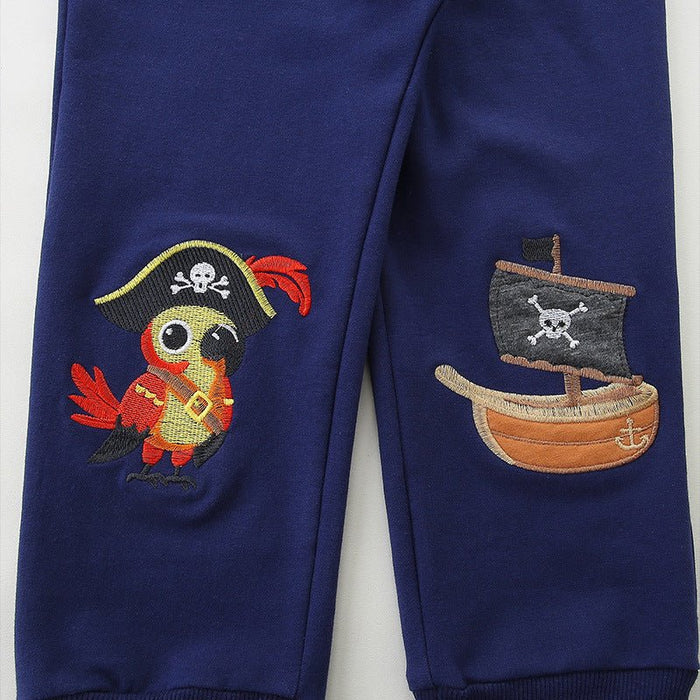 Toddler/Kid Boy's Pirate Parrot Embroidery Sweatpants