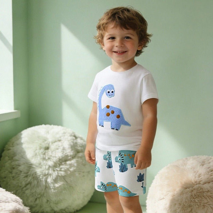 Toddler/Kid Boy's Soft Cotton Dinosaur Top with Shorts Set