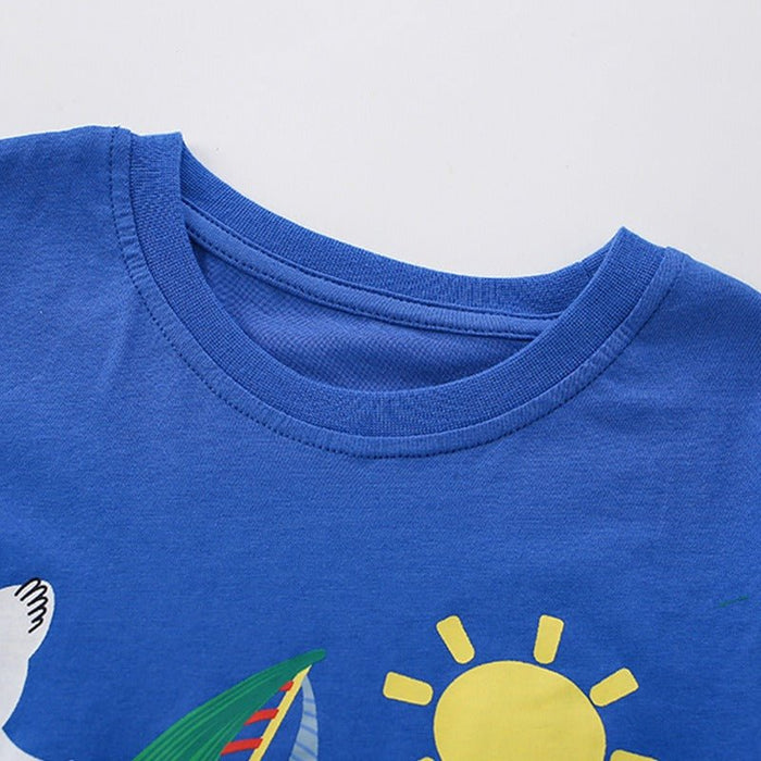 Toddler/Kid Boy's Summer Beach Design Top with Shorts Set