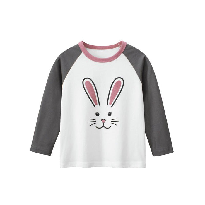 Toddler/Kid Bunny Print Casual Long Sleeve Shirt