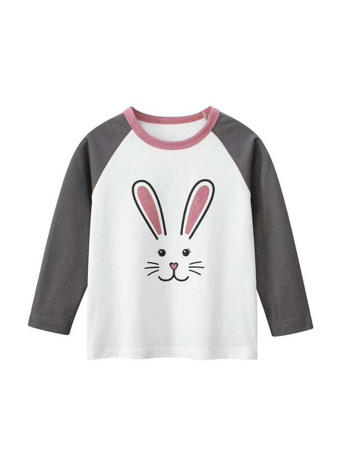Toddler/Kid Bunny Print Casual Long Sleeve Shirt