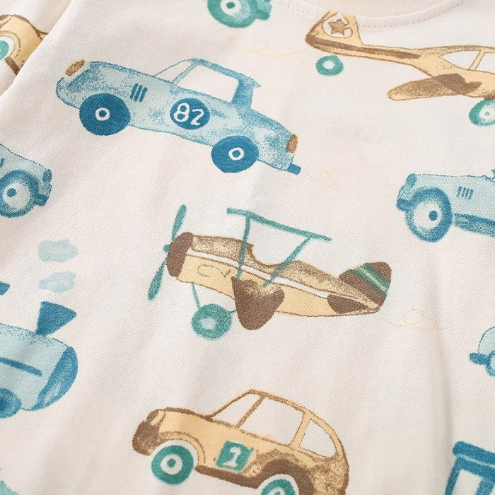 Toddler/Kid Car Plane Print Long Sleeve Tee