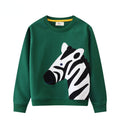 Toddler/Kid Cartoon Zebra Design Green Sweatshirt